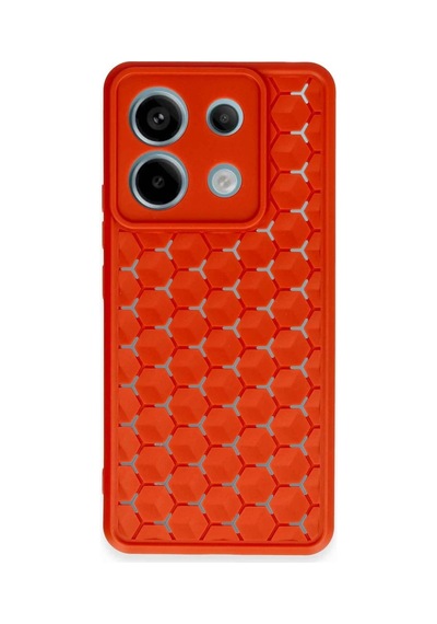 Xiaomi Redmi Note 13 Pro 5g Kılıf Petek Silikon Kapak - Kırmızı Kirmizi