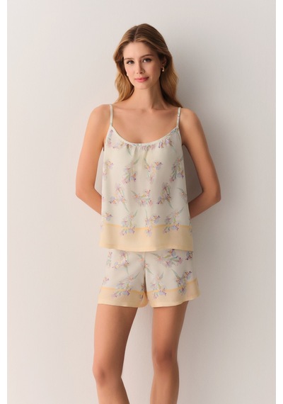 Suwen Aurel Atlet Şort Pijama Takımı Sh26507667338 Ekru