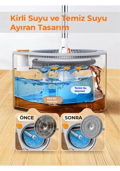Clean Pro Temizlik Seti Kirli Ve Temiz Suyu Ayıran Akıllı Mop & Kova Sistemi 05193467