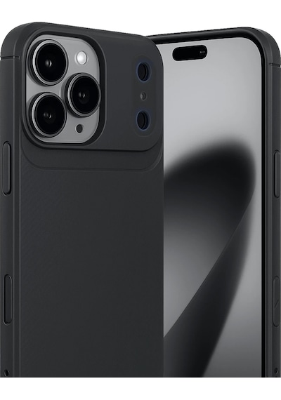 Apple Uyumlu iPhone 17 Pro Max Kılıf Focus Carbon Silikon Kapak Siyah