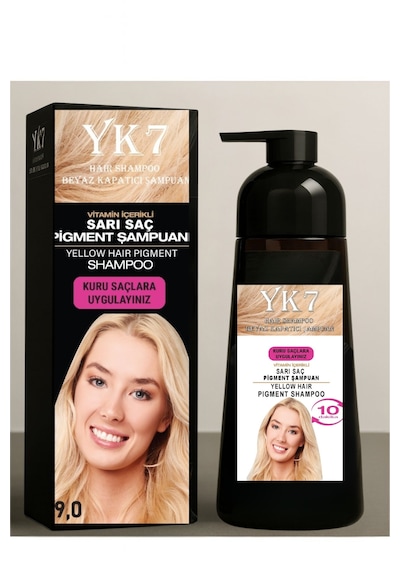 Yk7 Kozmetik Beyaz Kapatıcı Sarı 9.0 / Blonde Şampuan 300 Ml.
