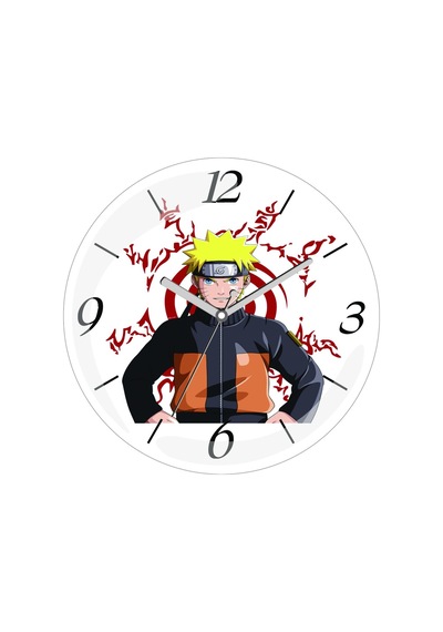 Naruto Shinobi Çap 30cm Sessiz Akar Bombeli Gerçek Cam Duvar Saati Çok Renkli