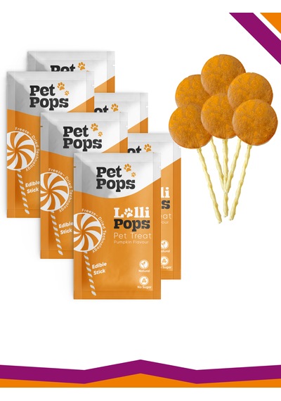 Lollipops Tavuk Ciğeri Bal Kabağı 6'lı Kedi Köpek Ödül Lolipopu