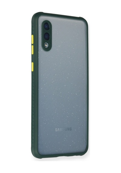 Galaxy  Uyumlu  A02 Kılıf Miami Şeffaf Silikon - Koyu Yeşil