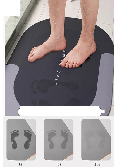 Buççin Online Mağaza 2 Adet Yapışkanlı Plastik Askılı Raf + Sihirli Su Emici Kaydırmaz Banyo Paspası - 2li Set M5y2p1 Pla Çok Renkli
