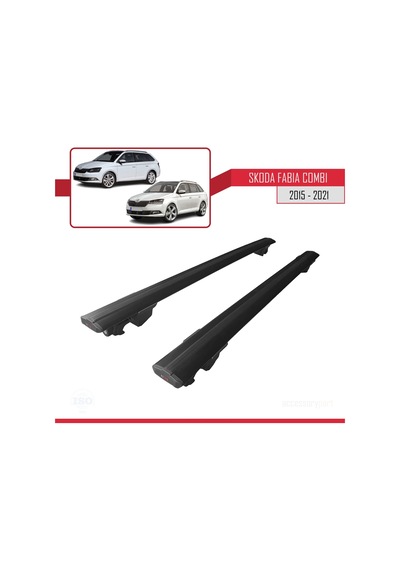Skoda Fabia Sw / Estate 2015-2021 Arası İle Uyumlu Hook Model Anahtar Kilitli Ara Atkı Tavan Barı Siyah