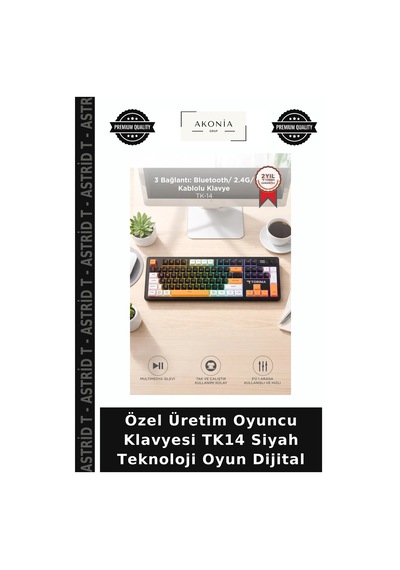 Özel Üretim Oyuncu Klavyesi Tk14 Siyah Teknoloji Oyun Dijital