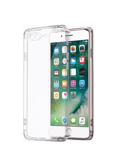 Fibaks iPhone 6 Plus/6s Plus Uyumlu Kılıf Antishock Darbe Emici Kamera Korumalı Esnek Şeffaf Silikon Kapak