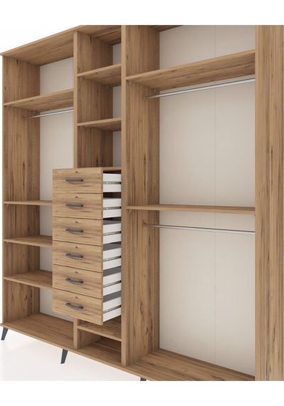 Hyperion Dolap 10 Raflı 6 Çekmeceli 3 Askılı 220x44x243 Çam-çam/çam Çok Renkli Hyperion Dolap 10 Raflı 6 Çekmeceli 3 Askılı 220x44x243 Çam-çam/çam Çok Renkli