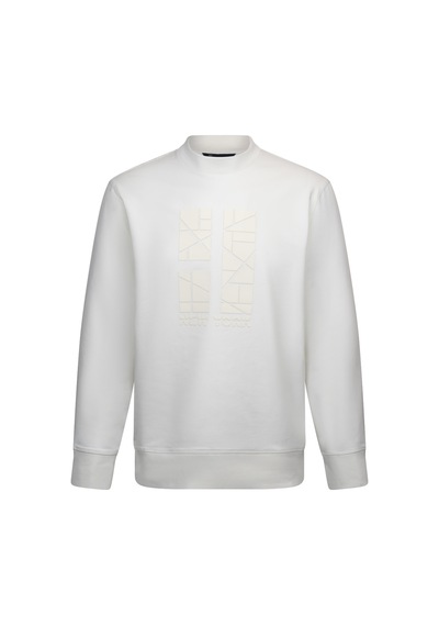 Hatemoğlu Beyaz Regular Fit Baskılı Pamuklu Bisiklet Yaka Sweatshirt 30221 Beyaz