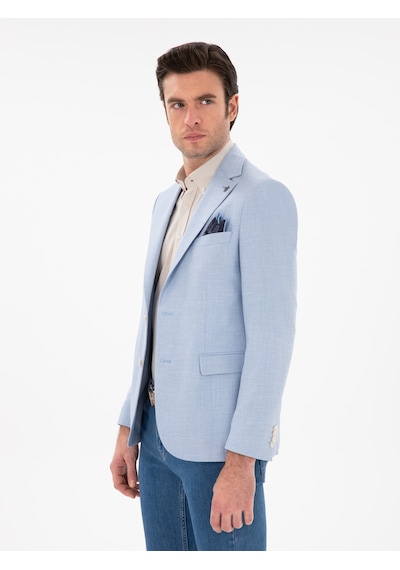 Cacharel Açık Mavi Slim Fit Spor Ceket Denim