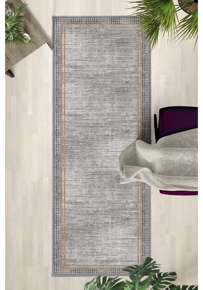 Vione Yıkanabilir Yolluk Açık Gri