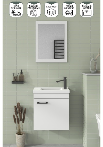Biani Fix Hera 50 Cm Banyo Dolabı Renk Mat Beyaz Biani Fix Hera 50 Cm Banyo Dolabı Renk Mat Beyaz