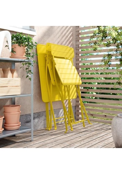 Ikea Sundsö Katlanabilir Masa, Parlak Sarı, 65x65 Cm