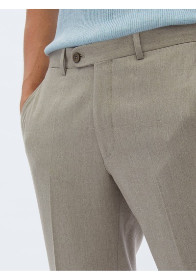 Kip Vizon Düz Dokuma Fitted Fit Klasik Pantolon 723910 Vizon