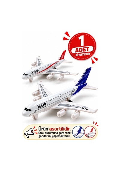 Die-cast Metal Çek Bırak Oyuncak Yolcu Uçağı 16 Cm Asortili Tekli Ürün