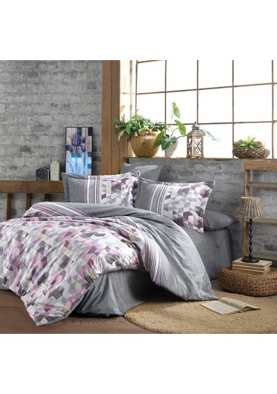 Hobby Kingsize Poplin Nevresim Arella Lila Görsel