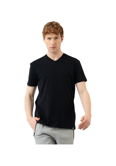 United Colors of Benetton Erkek Beyaz %100 Koton V Yaka Basic T-shirt SIYAH