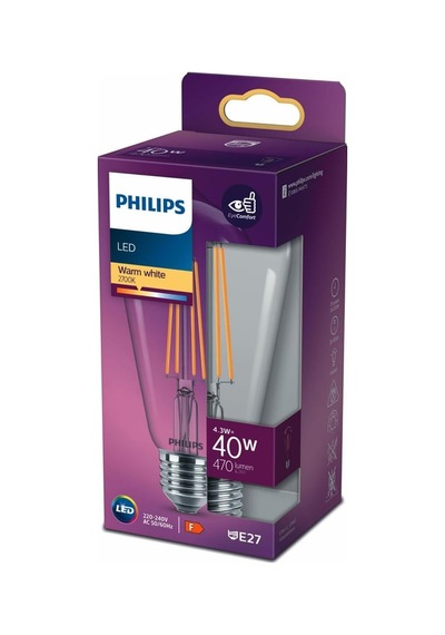 Philips Filament 40w St64 Ampul Sari İşik 8'li Paket