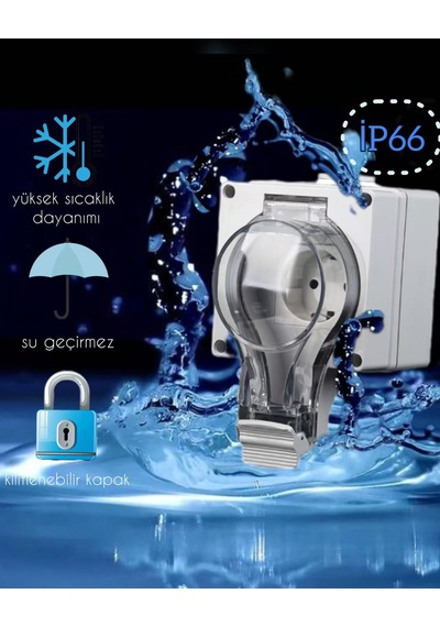 Su Geçirmez Tekli Priz Ip 66