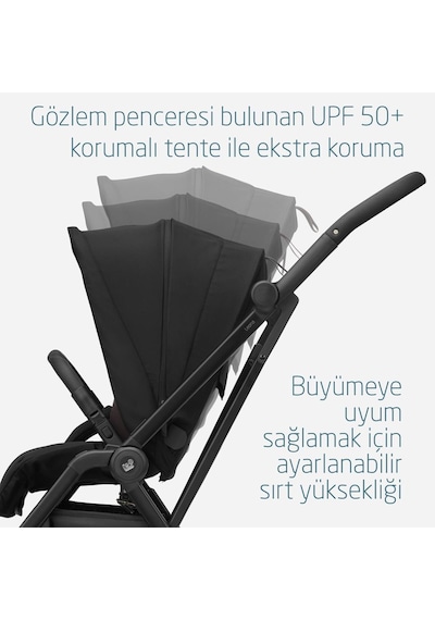 Maxi-Cosi Leona2 Çift Yönlü Uzatılabilir Sırt Desteği Tam Yatabilir Bebek Arabası Twillic Black