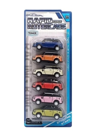Mini Oyuncak Arabalar 6'lı Metal Gövdeli Çek Bırak Set Çok Renkli