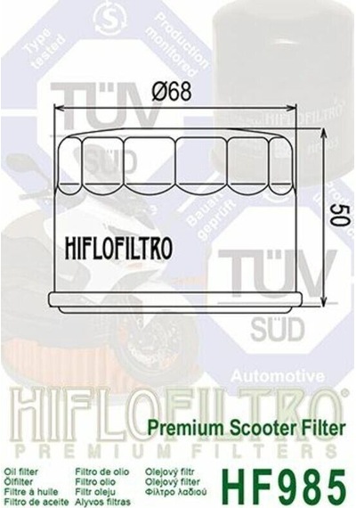 Hiflo Hf985 2005-2009 Kymco Xciting 500 Uyumlu Yağ Filtresi