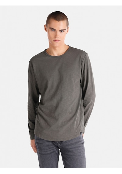 Colin's Colins Regular Fit Bisiklet Yaka Basic Yeşil Erkek Uzun Kol Tişört Cl1065872 Haki