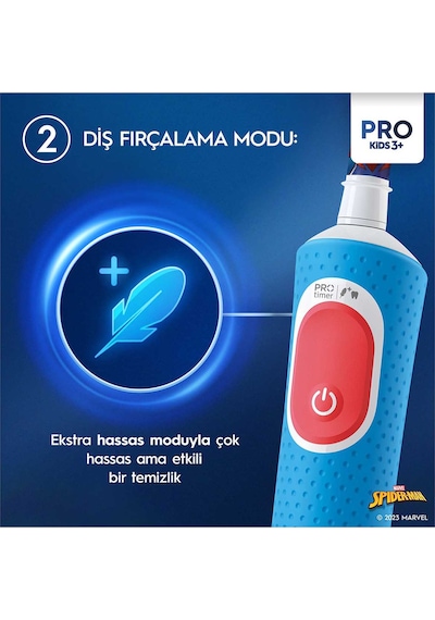 ORAL B Vitality Pro Spiderman Özel Seri Çocuklar İçin Şarj Edilebilir Diş Fırçası D103