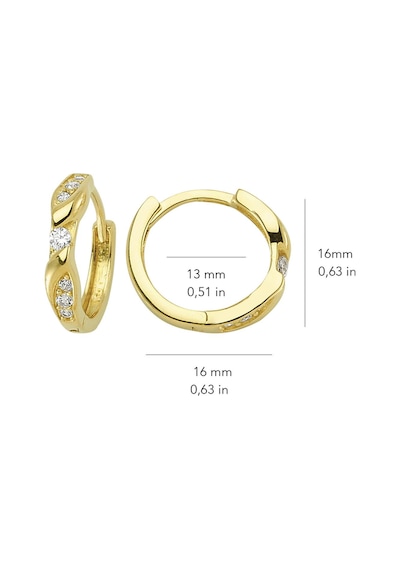 Goldkupe 14 Ayar Tek Taşlı Modern Halka Altın Küpe 2,02 Gr-1280