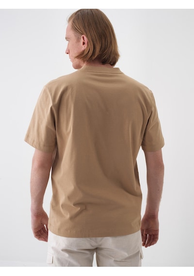 Xint Camel Pamuk Dokulu Regular Fit Tişört 502250