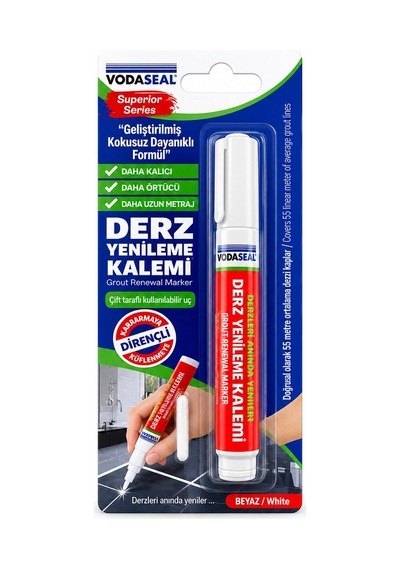 10 Adet Beyaz / Süper Seri Derz Kalemi Su Bazlı - Kokusuz Yedek Uç 5468