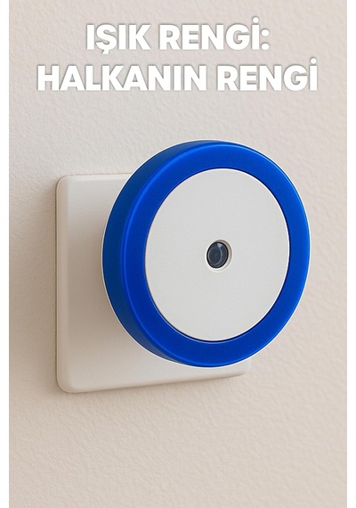 Otomatik Gece Lambası Işığa Duyarlı Ldr Sensörlü Fotoselli Karanlık Sensörlü Işık Daire Mavi Diğer