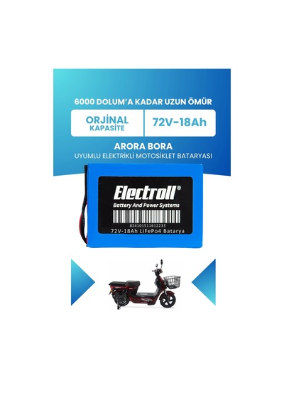 Arora Bora Batarya Standart Kapasite Lifepo4 72v 18ah Elektrikli Motosiklet Bataryası
