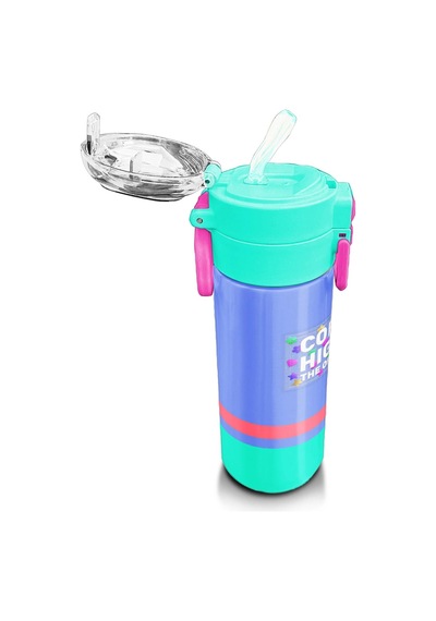 Coral High Kids Derin Mavi Renkli Pipetli Ve Direkt İçim Çelik Termos 500 Ml 31854 Mavi