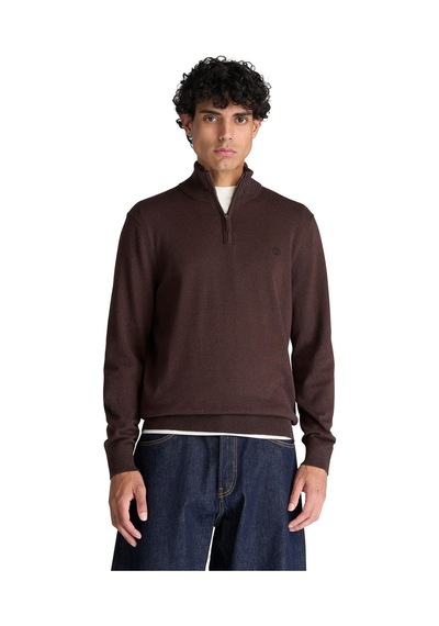 Bc0yhayc361-r Timberland Wıllıams Rıver Cotton 1-4 Zip Sweater Erkek Sweatshirt Kahve Bc0yhayc361-r