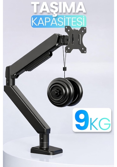 Monitör Kolu Vesa Uyumlu Hareket Ayarlanabilir Monitör Standı 17-32" 9kg Kapasite Tutucu Tek Kollu