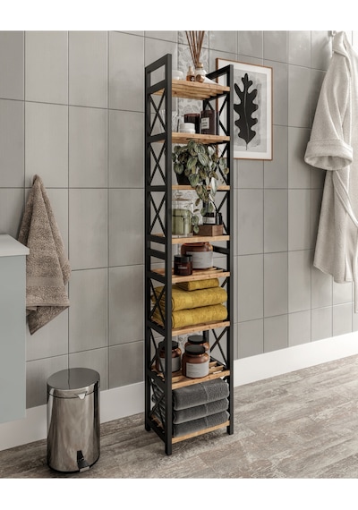 Mini Dekoratif Banyo Rafı Havluluk Peçetelik 8 Katlı Çok Renkli