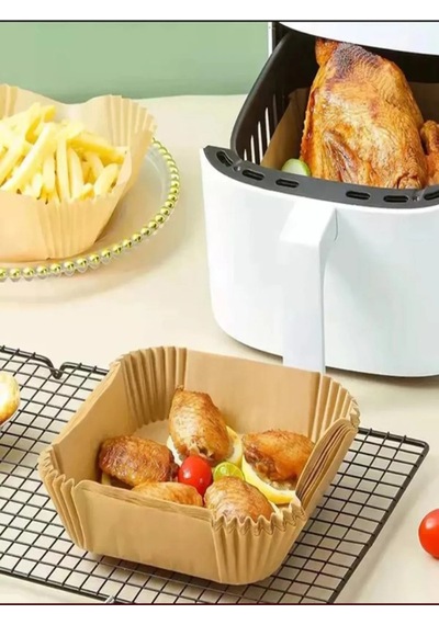 Xl / Xxl Airfryer Pişirme Kağıdı 50li Yağlı Kağıt Kraft Kare