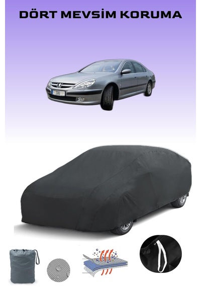 Siyah Peugeot 607 2005 - 2010 Araba Brandası, Oto Örtüsü, Araba Çadırı Siyah