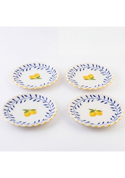 Güral Limon Desenli 4lü Porselen Tatlı Tabağı Seti 17 Cm Diğer