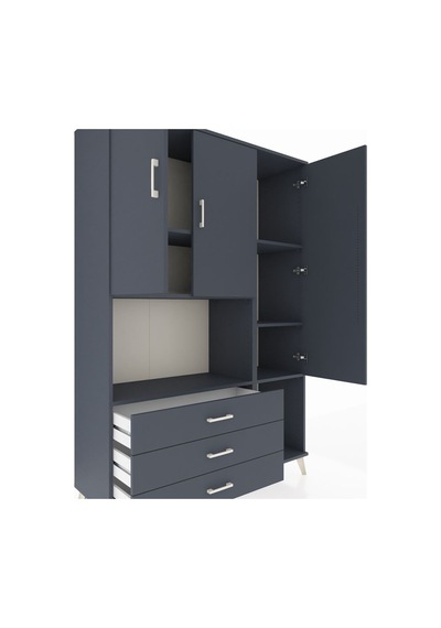 Hyperion Dolap 6 Raflı 3 Çekmeceli 3 Kapaklı 132x44x195 Antrasit-antrasit/antrasit Antrasıt/antrasıt Hyperion Dolap 6 Raflı 3 Çekmeceli 3 Kapaklı 132x44x195 Antrasit-antrasit/antrasit Antrasıt/antrasıt