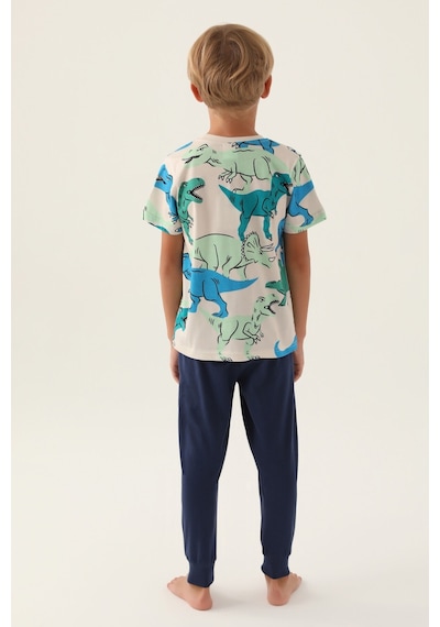 Rolypoly Dinosaur Bej Erkek Çocuk Pijama Takımı 5274-42970 Bej - İndigo