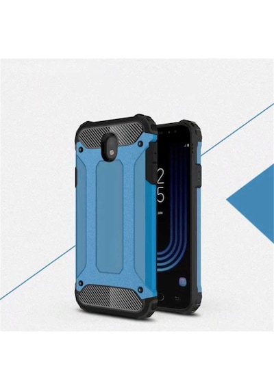 Noktaks Samsung Galaxy Uyumlu J5 Pro Kılıf Çift Katman Zırh Tank Crash Military Kapak Mavi T2752