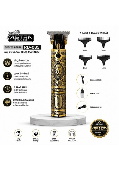 Komple Metal Saç Sakal Traş Makinesi Usb Şarjlı - T Bıçak - Rd-085 5668
