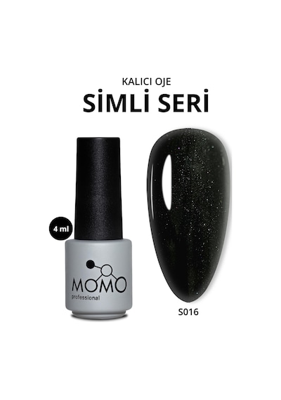 Kalıcı Oje S016, Hafif Simli Siyah, 4 Ml