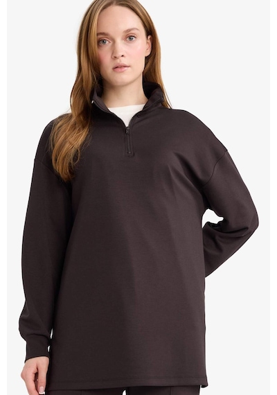 Defacto Regular Fit Fermuarlı Yaka Uzun Kollu Tunik F5771ax25aubn338 Kahve-bn338