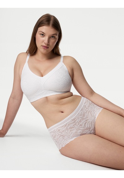 Marks & Spencer Flexifit:trade Mark: Dantel Detaylı Balensiz Toparlayıcı Sütyen Beyaz