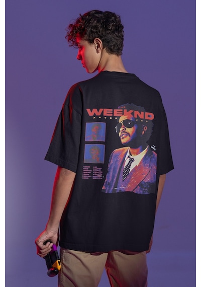 Sevbano The Weeknd After Hours Sırt Baskılı Unisex Oversize Rapper Şarkıc Siyah