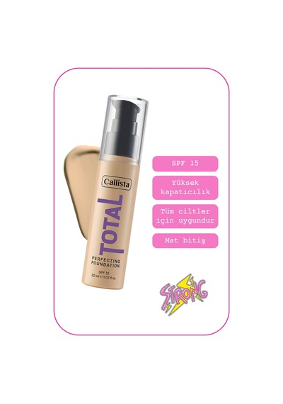 Callista Total Perfecting Fondöten 221 Nude Bej